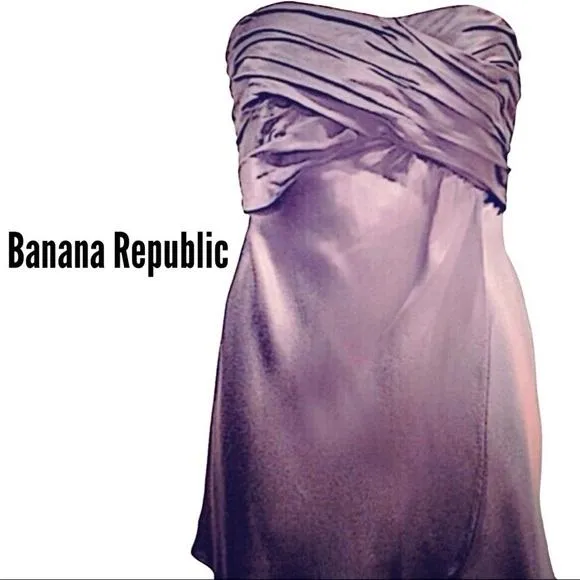 Gray Silk Strapless Top Size 6 - Image 2