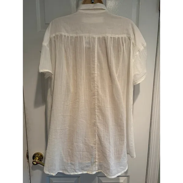 Free People We The Free Float‎ Away Shirt White Cotton Boho XS NWT Festival chic - Image 3