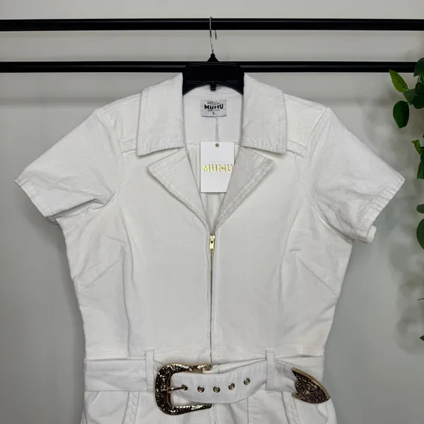 NWT Show Me Your Mumu Belted Outlaw Dress Cream Corduroy size XL Plus Size - Image 5
