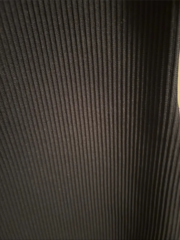 One-Shoulder Black Ribbed Bodycon Dress - Image 2