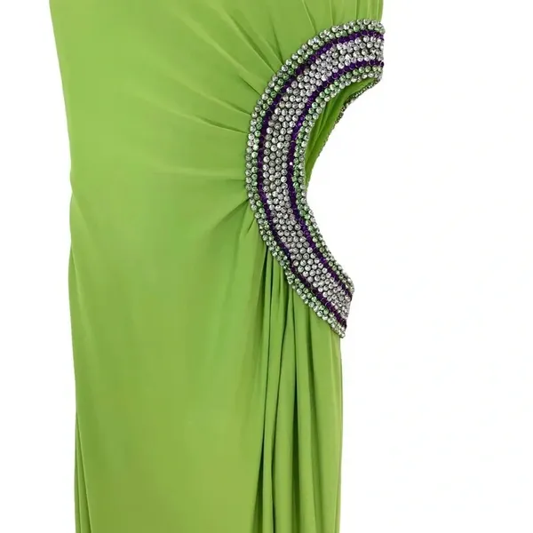 NWT Jasz Dress Strapless Gown Open Side with Rhinestones Bright Green Size 00 - Image 7