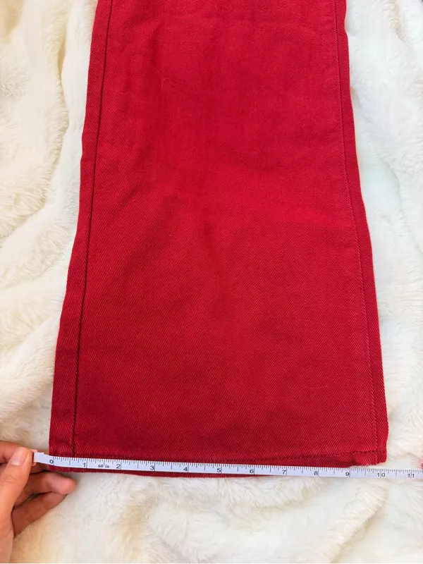Edikted Deep Red Low -Waist Jeans - Image 6