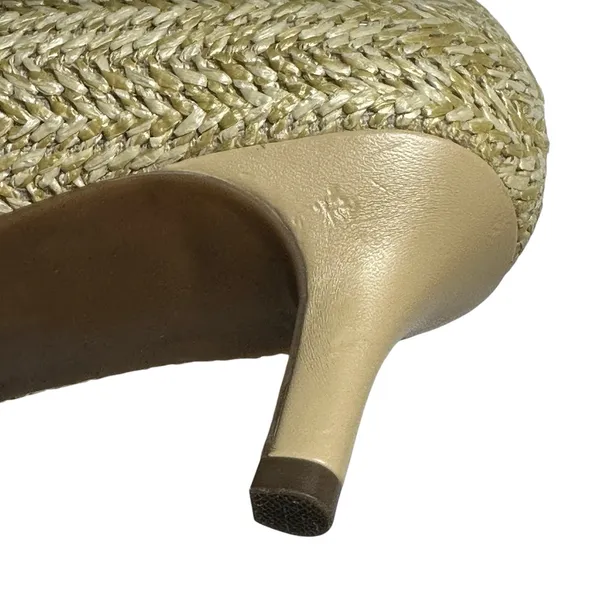 Aerosoles Women's Raffia Woven Kitten Heel Pumps Pointed Toe Natural Beige 8M‎ - Image 15