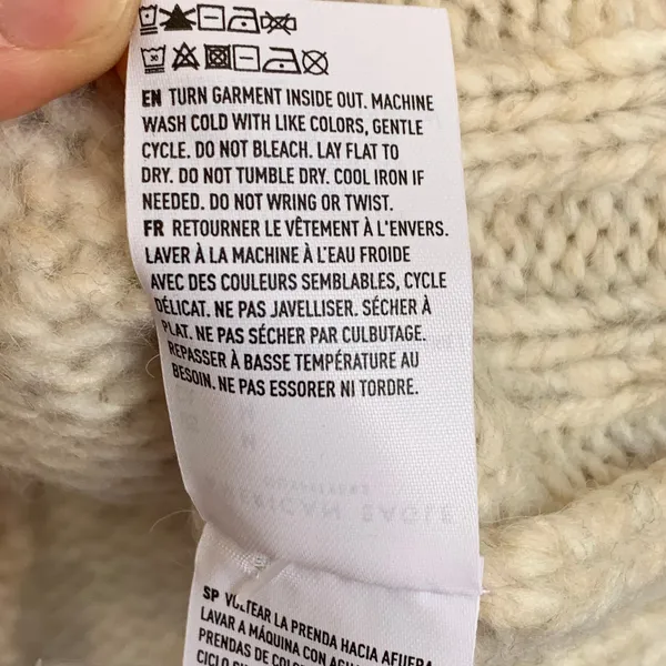 NWT American Eagle Colorblock Striped Wool Blend Knit‎ Cardigan in Cream - Image 7