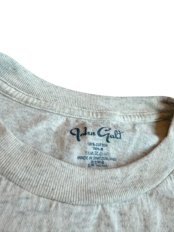 John Galt Paradise Cove Malibu Heather Cream Palm Tee Shirt Fit One Size Women's - Image 7