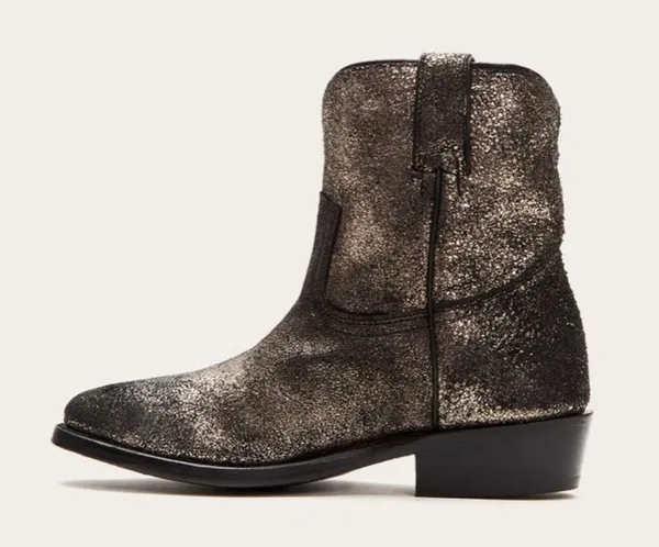 Frye Billy Western Short Boots Metallic Gold NEW - Image 3