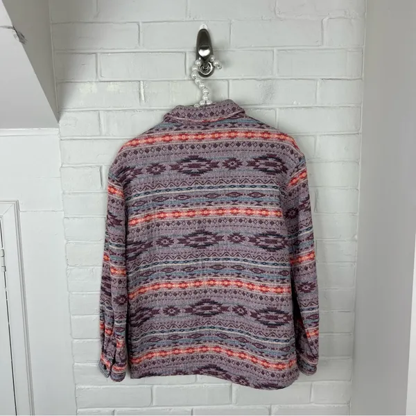 Mountain + Isles Boho Western Thick Knit Button Down Shirt / Shacket Size XS - Image 9