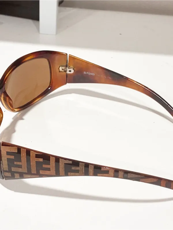 Fendi Brown Zucca Sunglasses Plastic FS407 All Over Print - Image 3