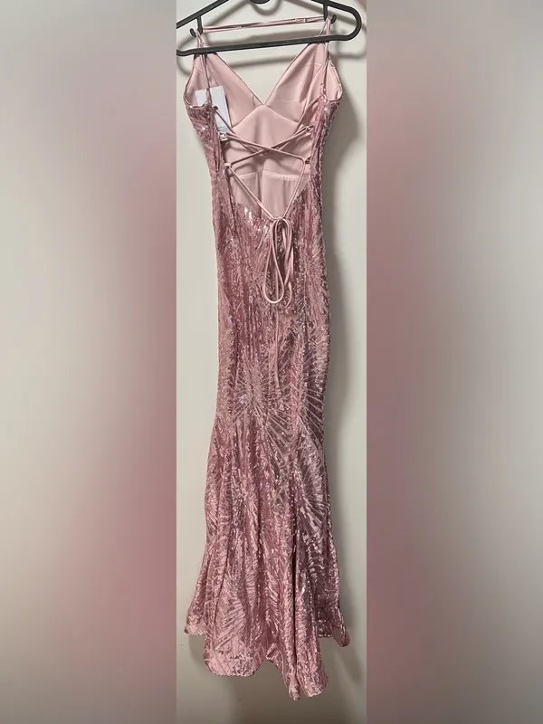 Violet Weekend Blush Pink Sequin Maxi Dress — Size 1/2 — NWT - Image 4