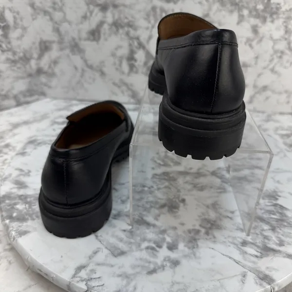 Madewell Bradley Lug Sole Loafer Size 7.5 Black Smooth Leather Chunky Heel - Image 6