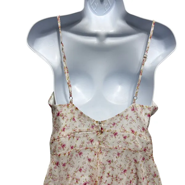 Alter'd State Women Babydoll Cottage Romper‎ M Ivory Pink Floral Ruffle Romantic - Image 5