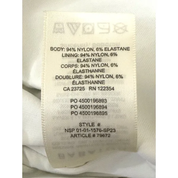 Babaton Aritzia Contour Long Sleeve Bodysuit White‎ Crew Neck Size L 79672 - Image 5