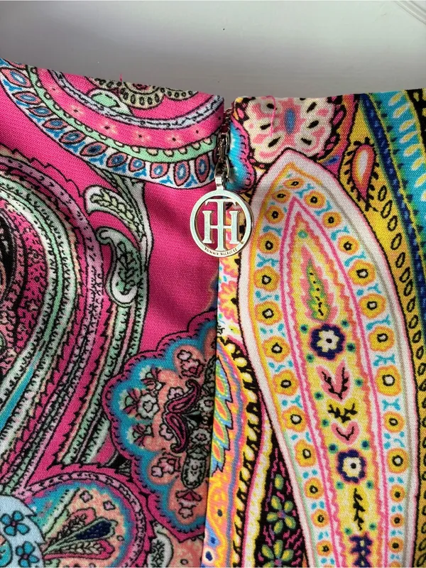 Tommy Hilfiger Jaipur Multicolor Paisley 3/4 Sleeve Dress 4 Pettie 60s Mod EUC - Image 4