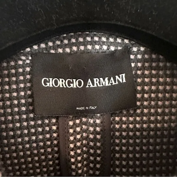 Giorgio Armani Jacket Women 10‎ Gray Pink Double Breasted Military Luxury Career - Image 3
