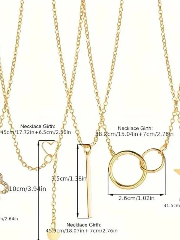 14K Gold Plated Multi-Layered Necklace with Star, Key, and Butterfly Charms - Image 9
