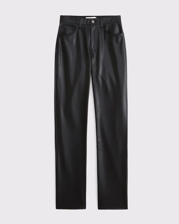 Curve Love Ultra High-Rise 90s Straight Vegan Leather Abercrombie - Image 3
