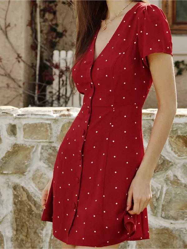 Rihoas Red Polka Dot Button - Image 2