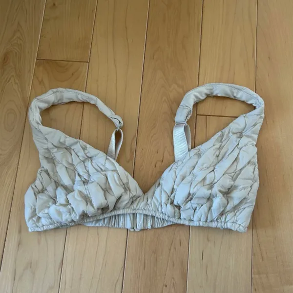 Skims Quilted Triangle Cream Moon Beam Bralette Size M - Image 2