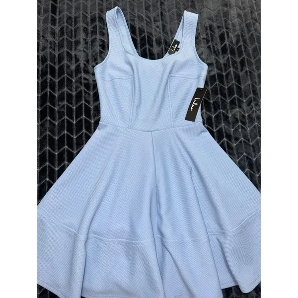 Lulus Home Before Daylight Periwinkle Sleeveless Skater Dress Sz Small NWT - Image 3