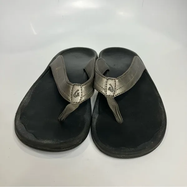 Olukai OHana flip flop sandals silver women’s size‎ 10 casual beach summer - Image 3