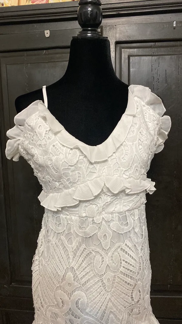 Angel Biba white lace dress. Size large - Image 12