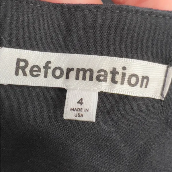 Reformation‎ Babette Dress in Black sz 4 lbd - Image 5