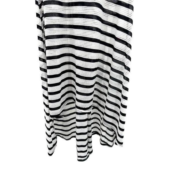 Spanx Stripe Mesh Racerback Maxi Dress L Large Built In Shelf Bra Swim Cover Up - Image 3