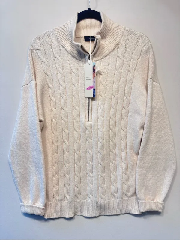 Dokotoo Sweaters 2026 Fall Winter Quarter Zip Ribbed Cable Knit size med nwt - Image 2