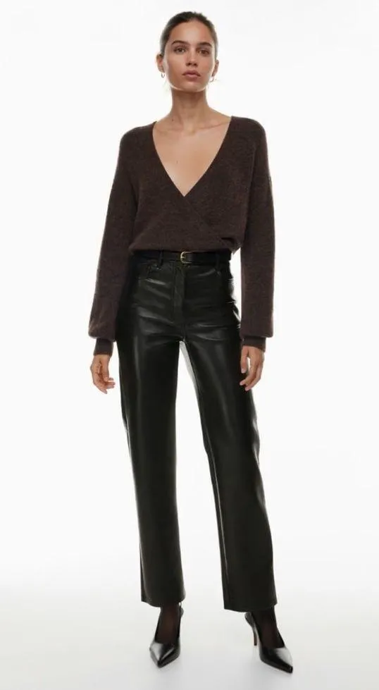 Aritzia The Melina Pant Vegan Leather In Black Size US 4 - Image 2