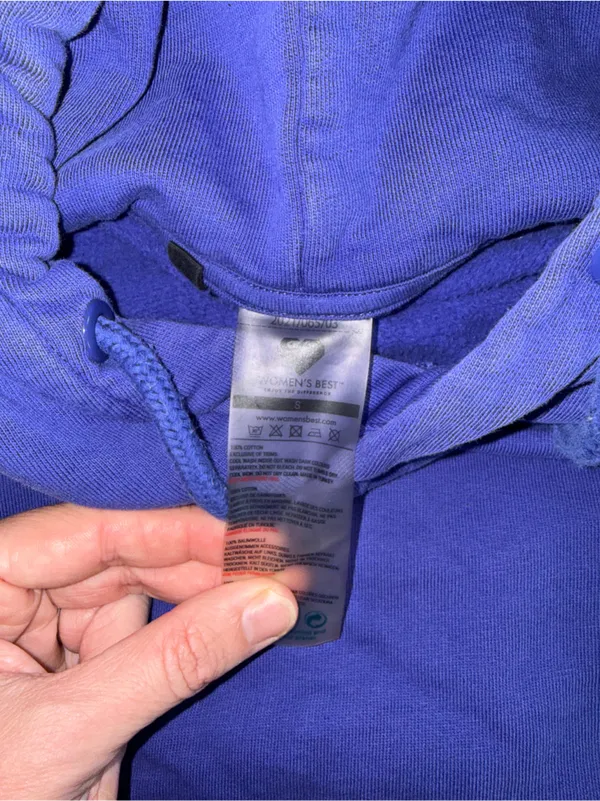 Cobalt Blue Women’s Best‎ Cropped Hoodie with Heart Logo size S - Image 4