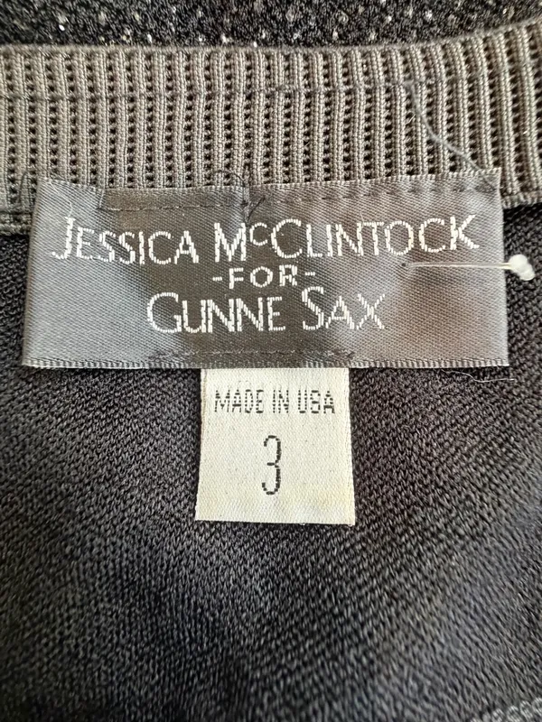 Gunne Sax Jessica McLintock Black strapless sparkle evening dress size 3 - Image 10
