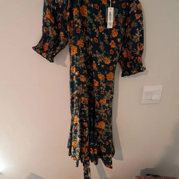 Baltic Born NWT Charlie Flare Dress Topaz +‎ Rust Floral M - Image 3