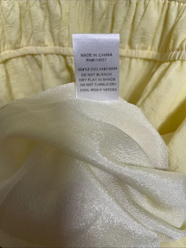 TALULAH Kate Light Yellow Puff-Sleeve Tiered Midi Dress - Image 6