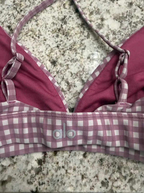 Alo Splendor Yoga Bra Gingham - Image 3