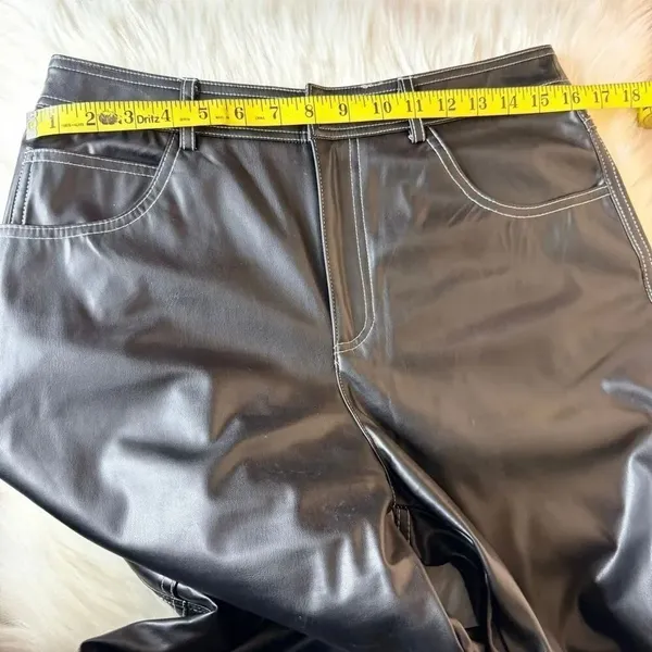 Commense Faux Leather Straight Leg Pants Size Large - Image 7