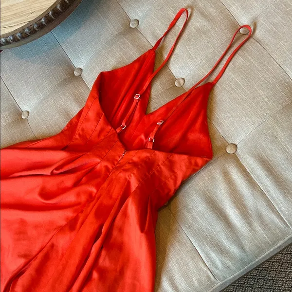 Rumor Boutique Orange Pleated Romper Size Small - Image 12