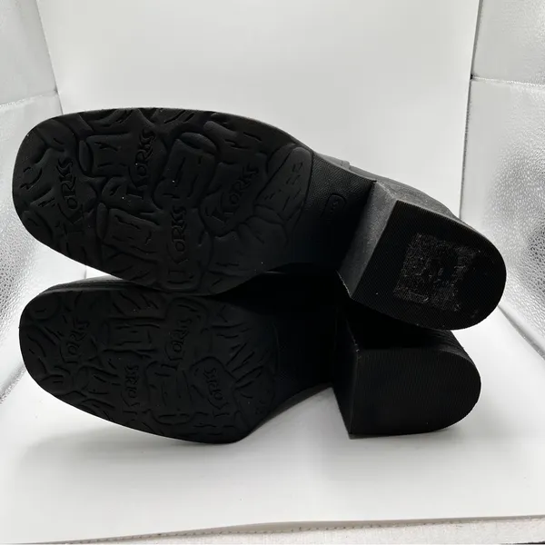 Korks Kork Ease Moergan Black Vegan Side Zip Boots Size 9.5M platform block - Image 8