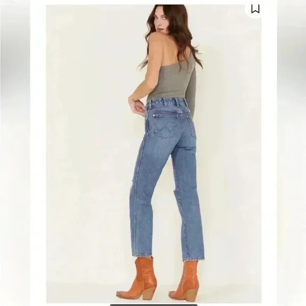 NWT Wrangler Wild West 603 High Rise Straight Jean Retro Mid Sz 25 X 28 - Image 3