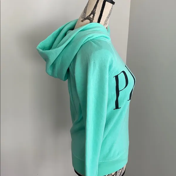 Pink Victoria’s Secret teal hoodie - Image 3