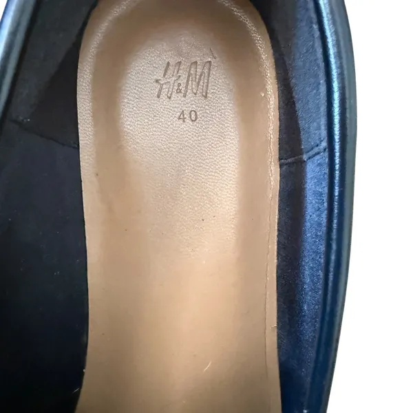 H&M Black Lug Sole Loafers Chunky Platform Horsebit Hardware Women's Size 40 - Image 5