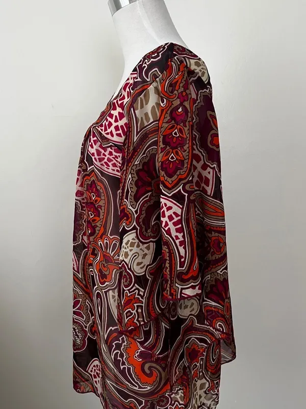 Charlotte Russe Multicolor Paisley Off-Shoulder Blouse - Image 2