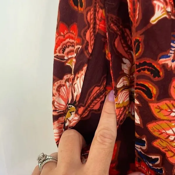 Old Navy NWT orange floral tie back dress small - Image 7