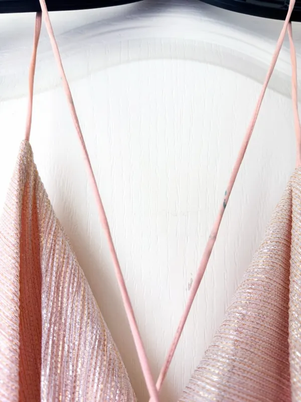 Gemeli‎ Power Metallic Gown Maxi Backless Rose Gold Size 6 GUC - Image 8