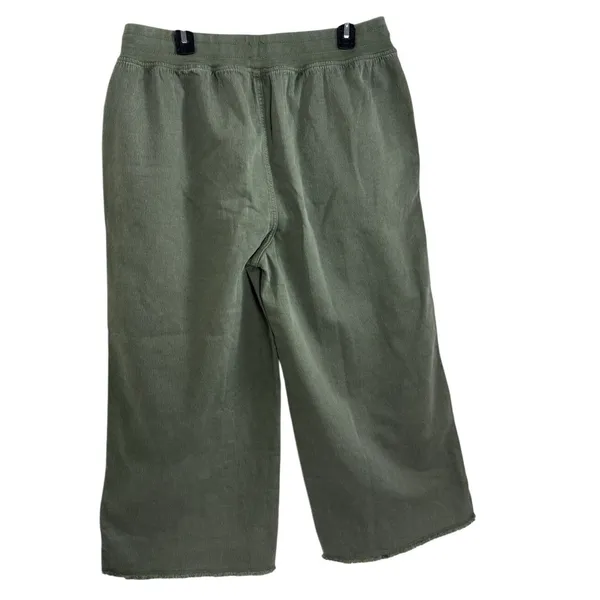 Aerie Women's Soft Landing Trouser Olive Green Size L Wide Leg Drawstring - Image 3
