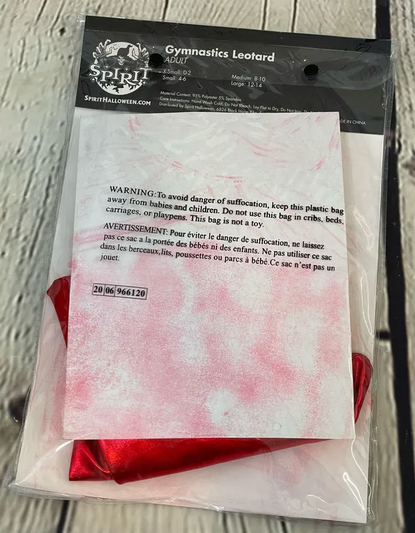 Spirit Halloween Red Metallic Gymnastics Bodysuit - Image 4