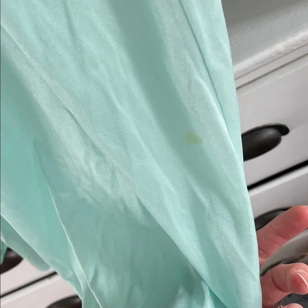 Lace Trim Chemise Nightgown in Light Blue‎ aqua - Image 6