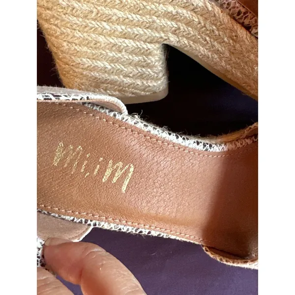 MIM Espadrille Platform Wedge Sandals Ankle Strap Snakeskin Print Size 6 - Image 2