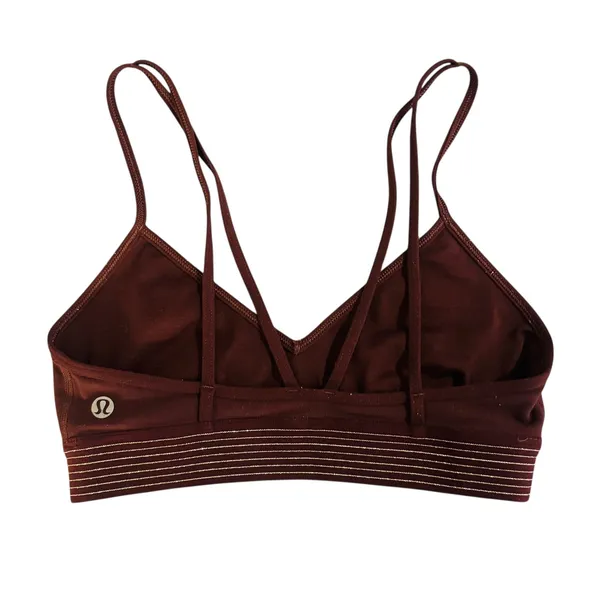 Lululemon Principal Dancer‎ Golden Bralette Midnight Maroon Bra Brown Strappy 4 - Image 2