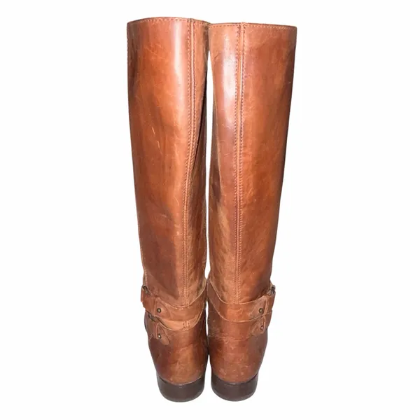 Frye Brown Leather Melissa Belted Tall Boots 7 - Image 4