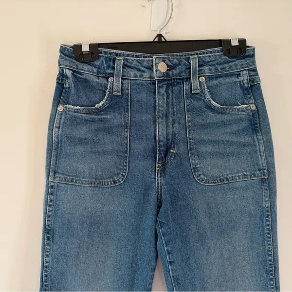 AMO Abigail Jeans in Peaceful Medium Wash Blue Patch Pocket Denim Size 26 - Image 4
